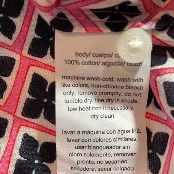 Nautica Jeans‎ Pink Black Clover Print Button Down Shirt Top XL NWT Preppy - Picture 6 of 6